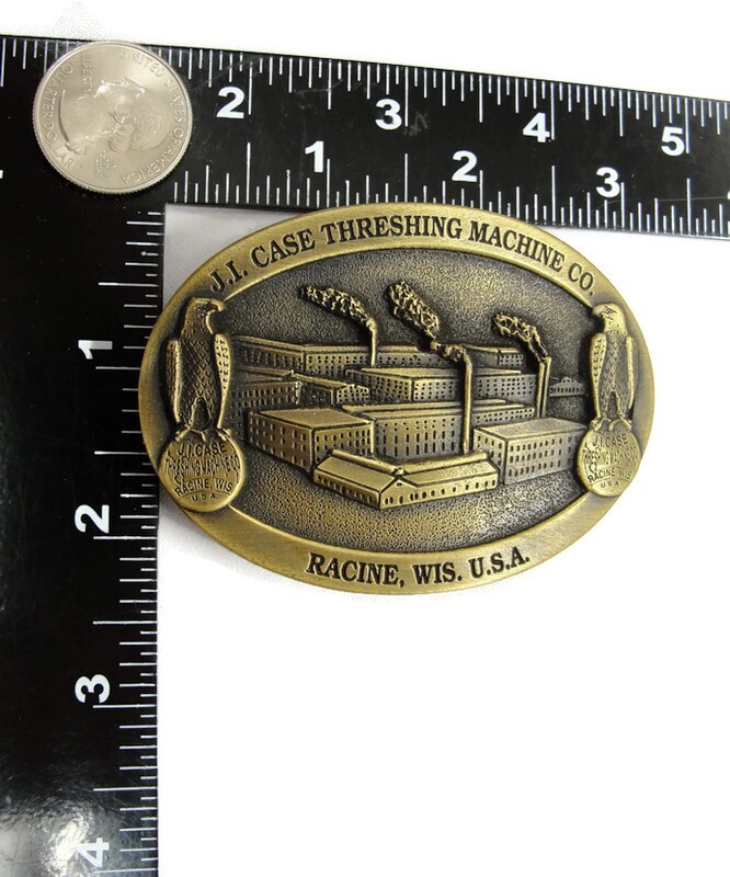 Vintage Belt Buckle J.J. Case Threshing Machine Racine Wisconsin USA Ltd Edition