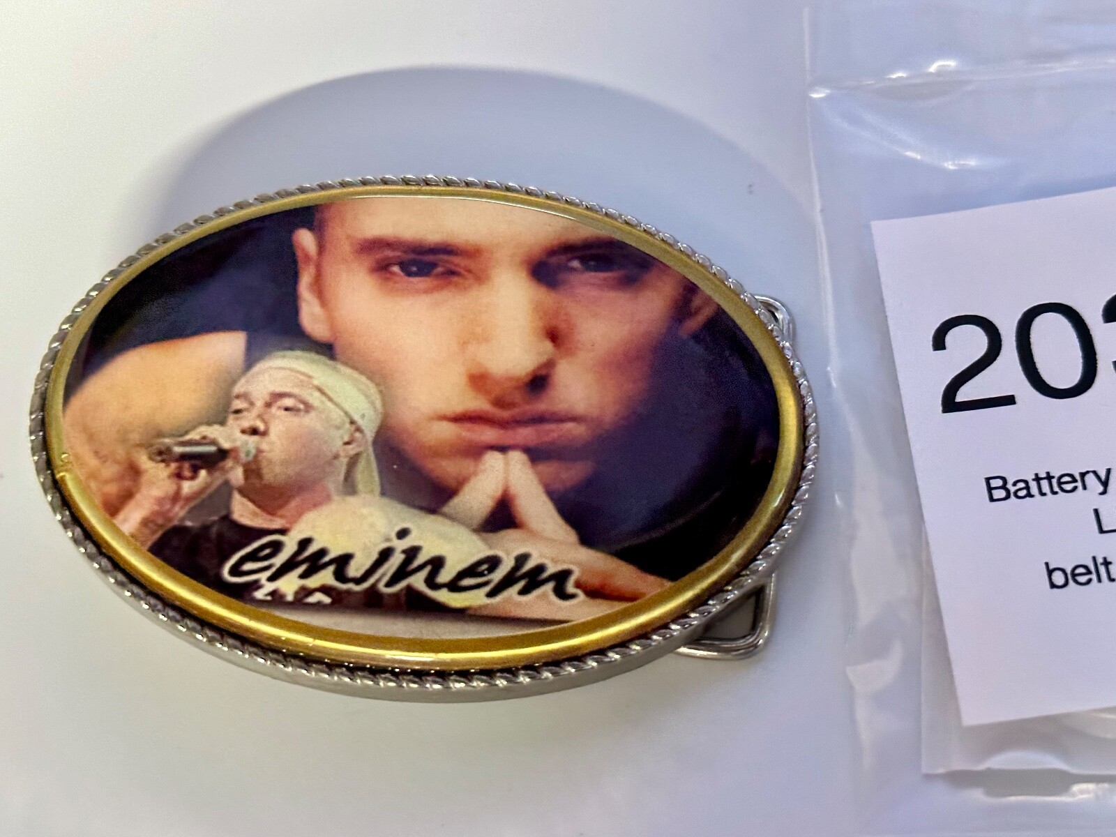 Eminem Slim Shady Led Multi Color Light Flashing Belt Buckle W/ Fresh Battery!