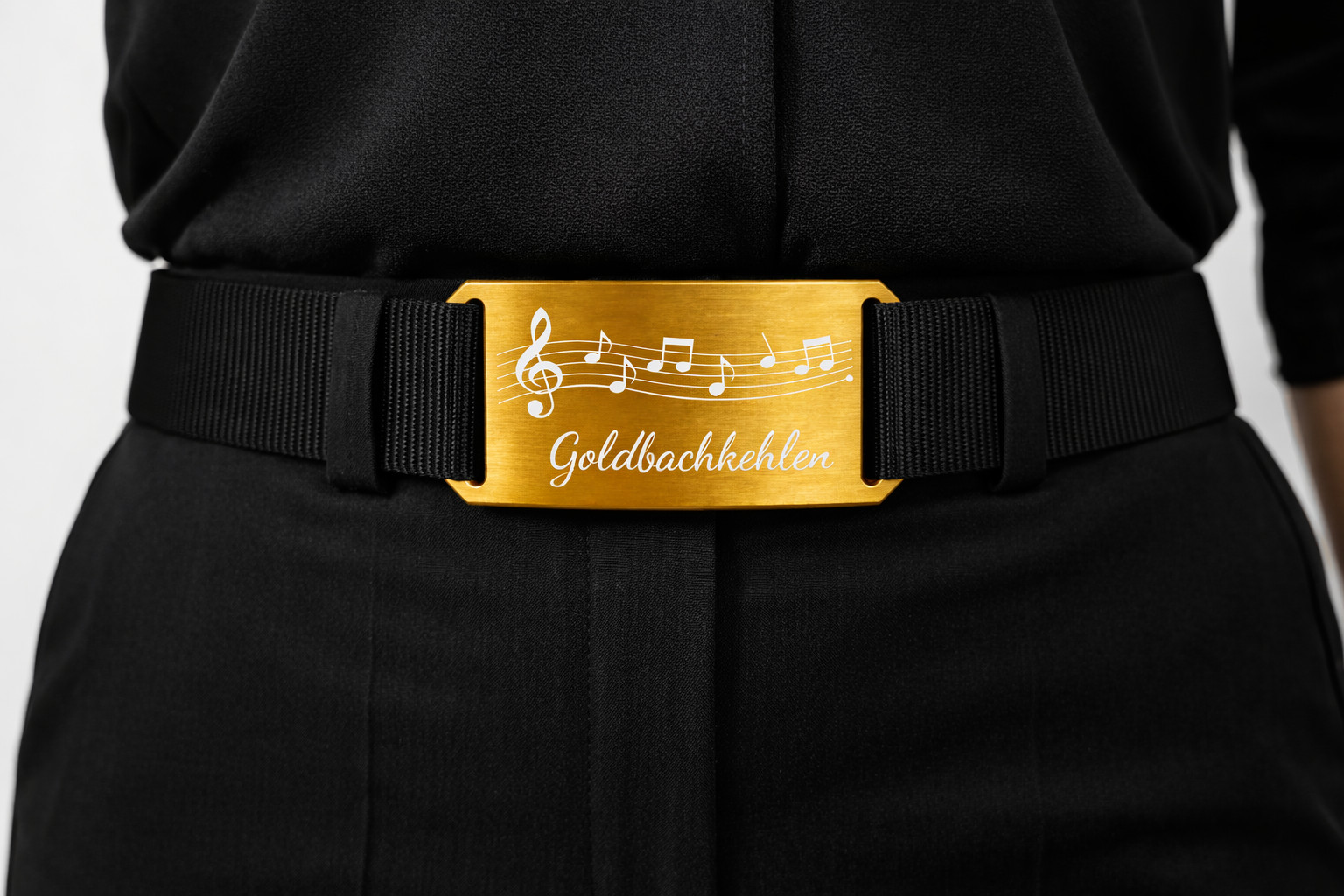 CRIOS Branding Belt Aluminium Buckle Gold Sheet Music Singing Club Musical Train Music