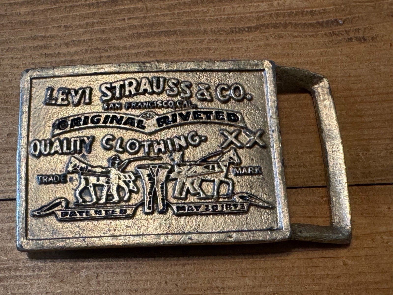 Vintage Levi Strauss & Co. Original Rivited Rectangular Belt Buckle