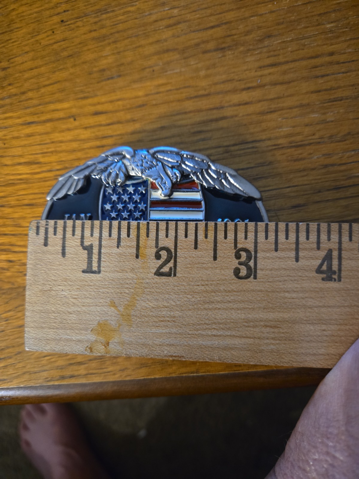 Operation Desert Storm Jan 16 1991 Metal Belt Buckle Eagle Jets American Flag