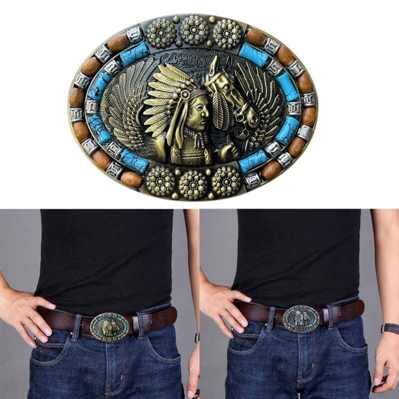 Western Horse Pattern Belt Buckles Detachable Creative Unisex Buckles Belt