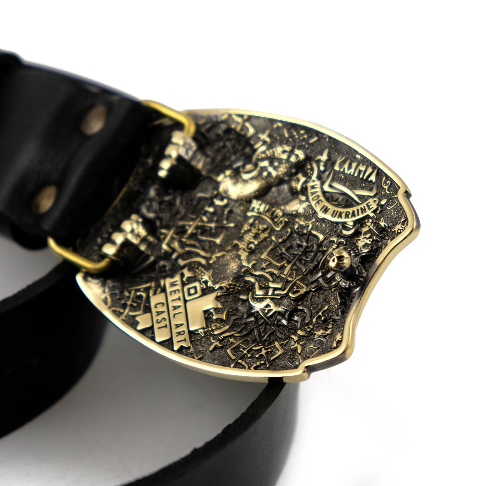 Semargl solid brass belt buckle, handmade Mythical winged lion Simargl buckle