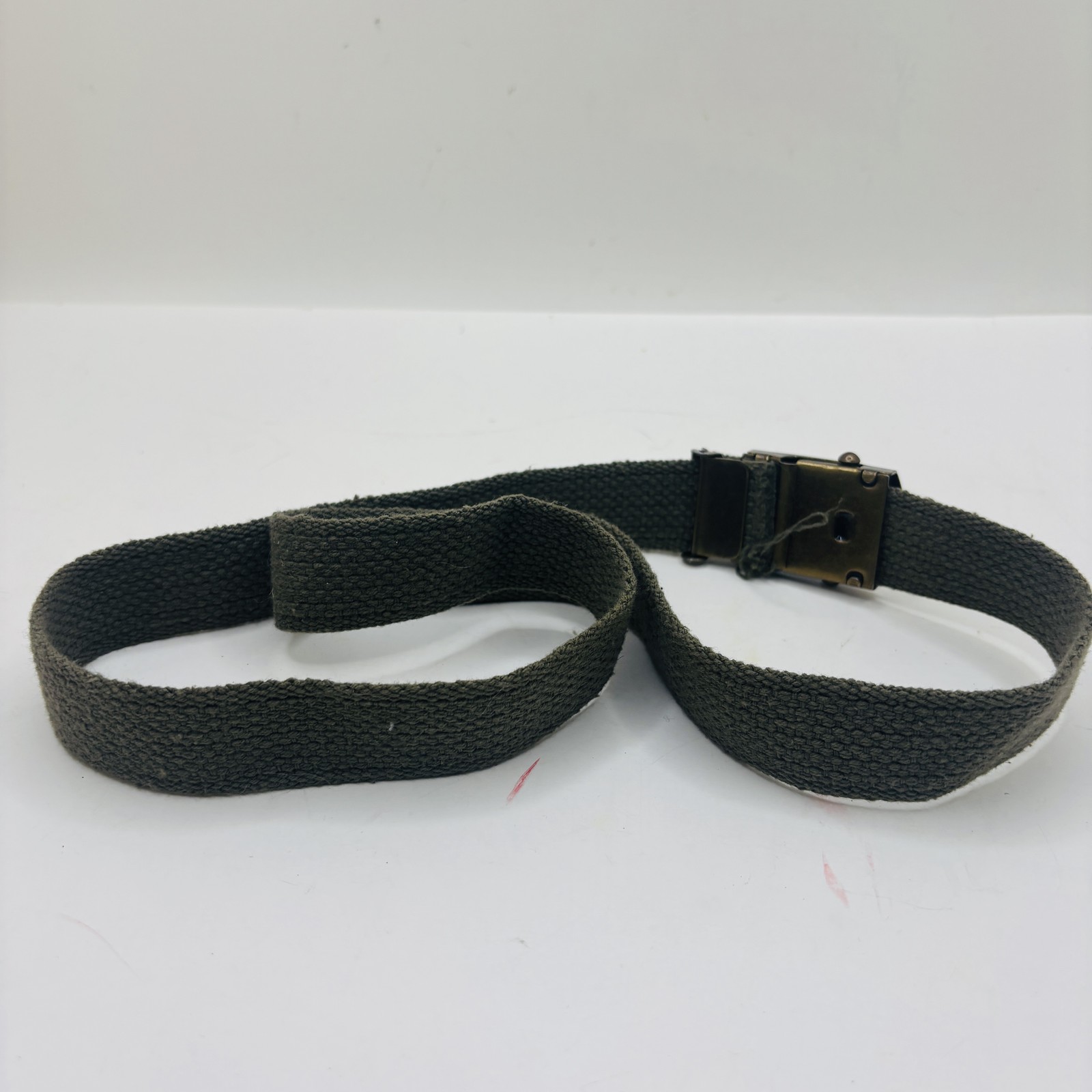 G.I. Joe Olive Canvas Web Belt Military Brass Buckle A Real American Hero