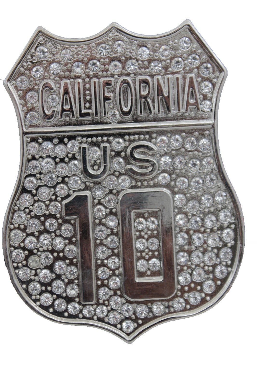 Men Silver Metal Motorcycle Fashion Belt Buckle California State US 10 Freeway