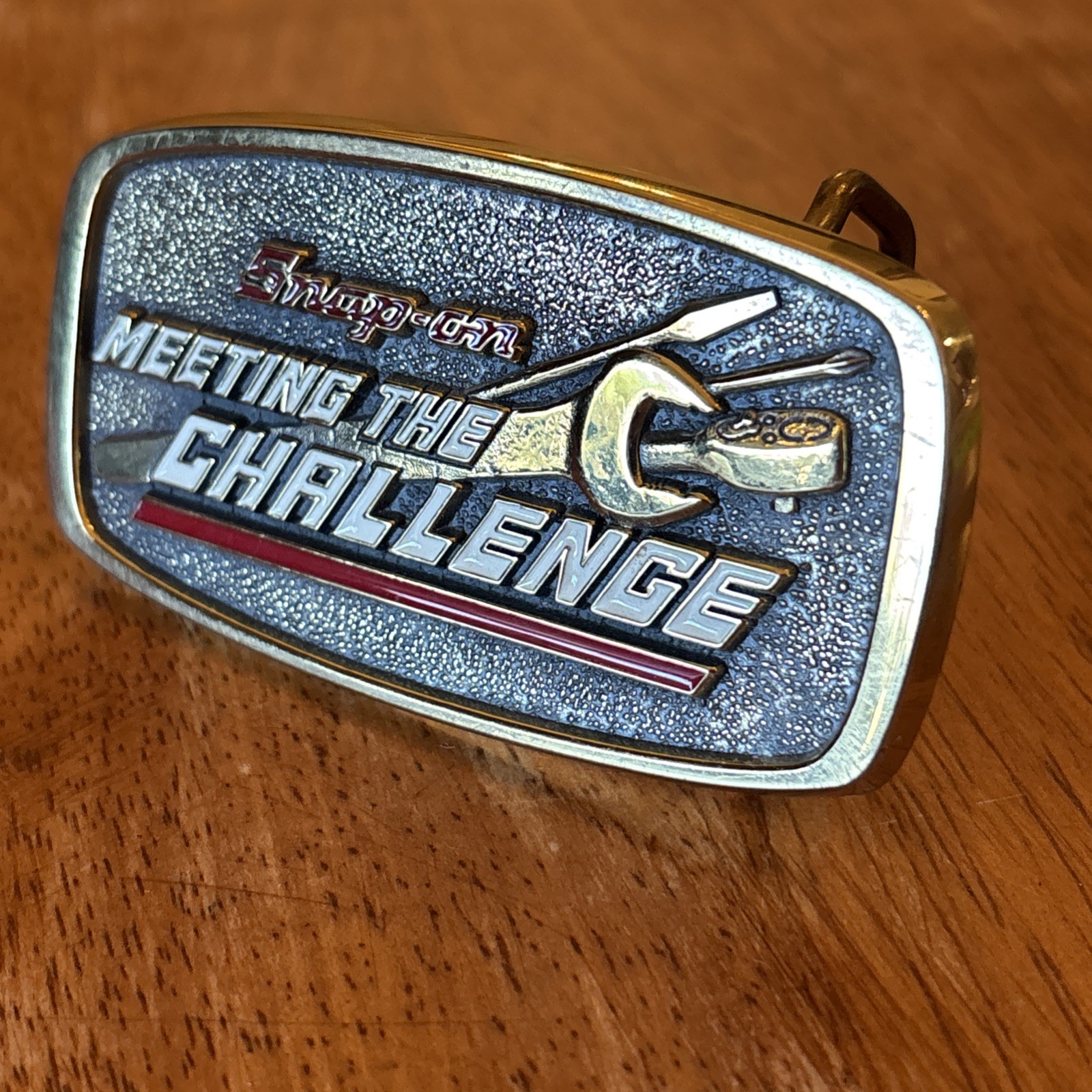 Snap-on Tools Meeting The Challenge Solid Brass Belt Buckle SSX 1709 Vintage