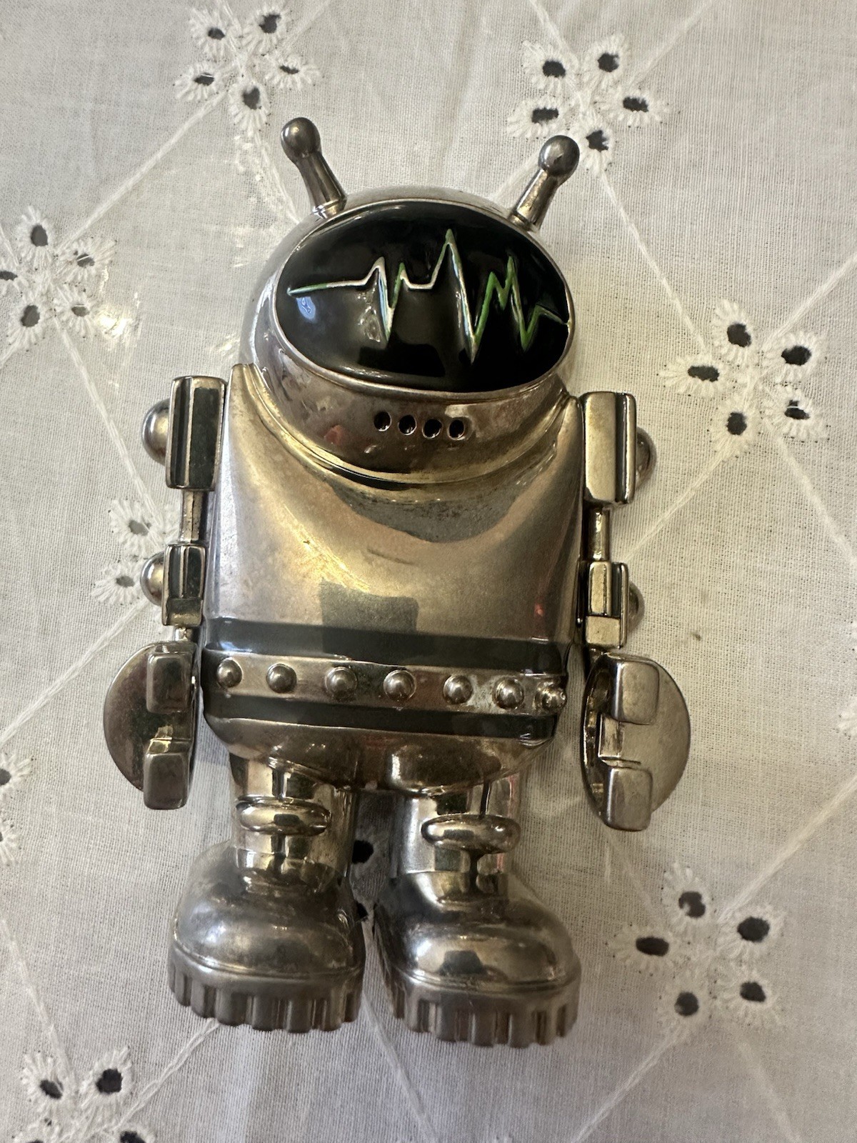 Chrome Belt Buckle Outer Space Suit Man Alien Astronaut