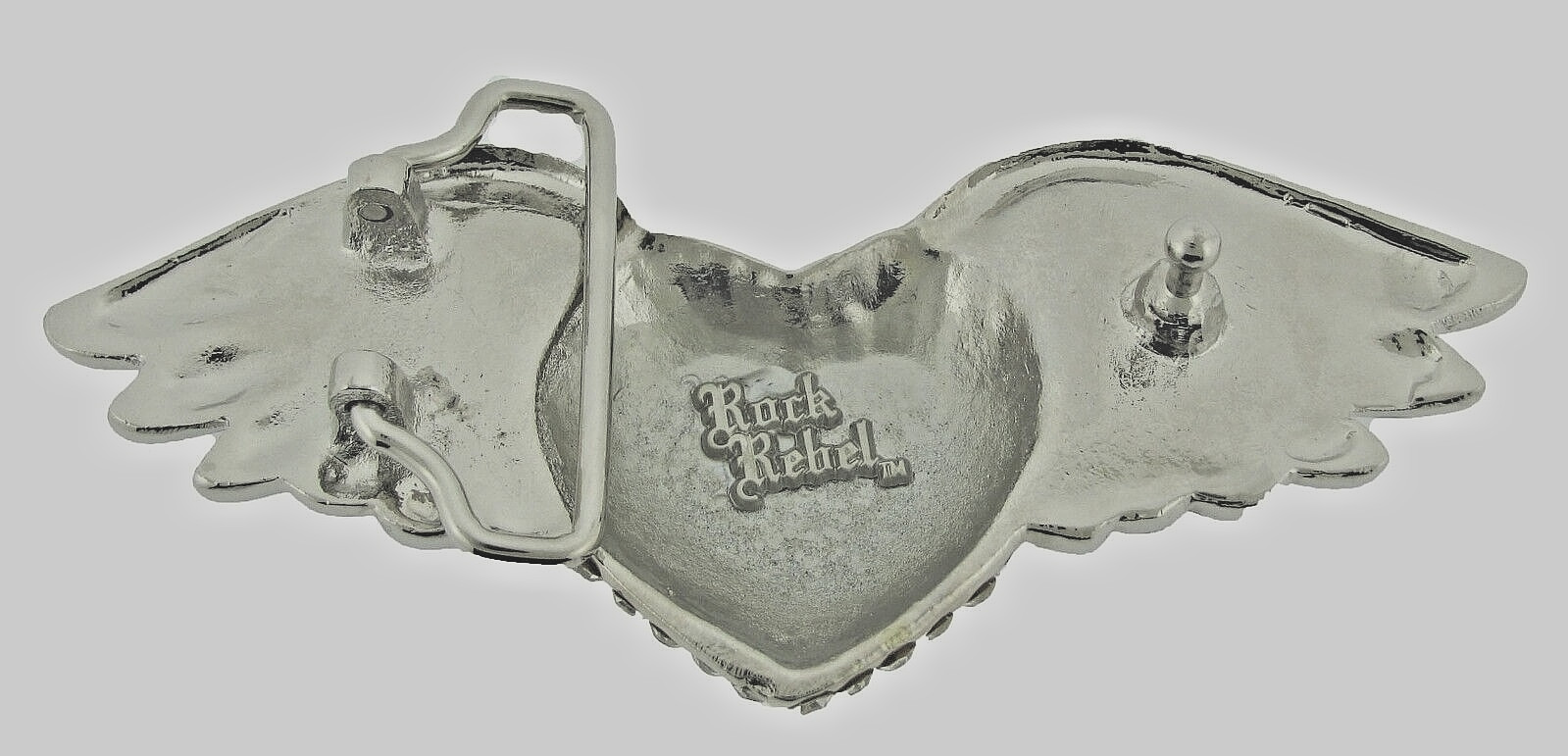 Heart Shaped Belt Buckles Wild at Heart Silver Bling Iced Style Metal Men Women