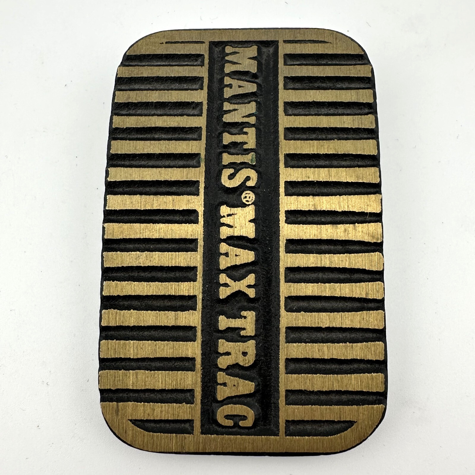 Mantis Max Trac DynaBuckle Solid Brushed Brass Belt Buckle USA Vintage 2 Inch