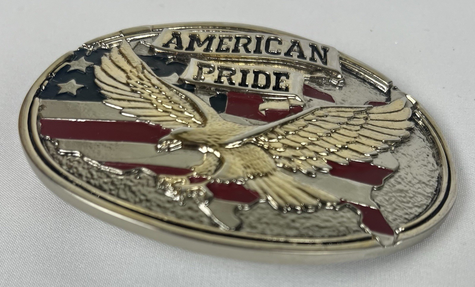 American Pride – Patriotic USA United States Flag and Eagle Western Belt Buckle