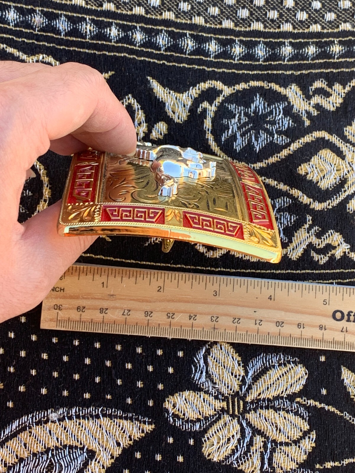 Western Buckle Gold Silver Red Black Horse Cowboy Buckle 2 » Hebillas Vaqueras