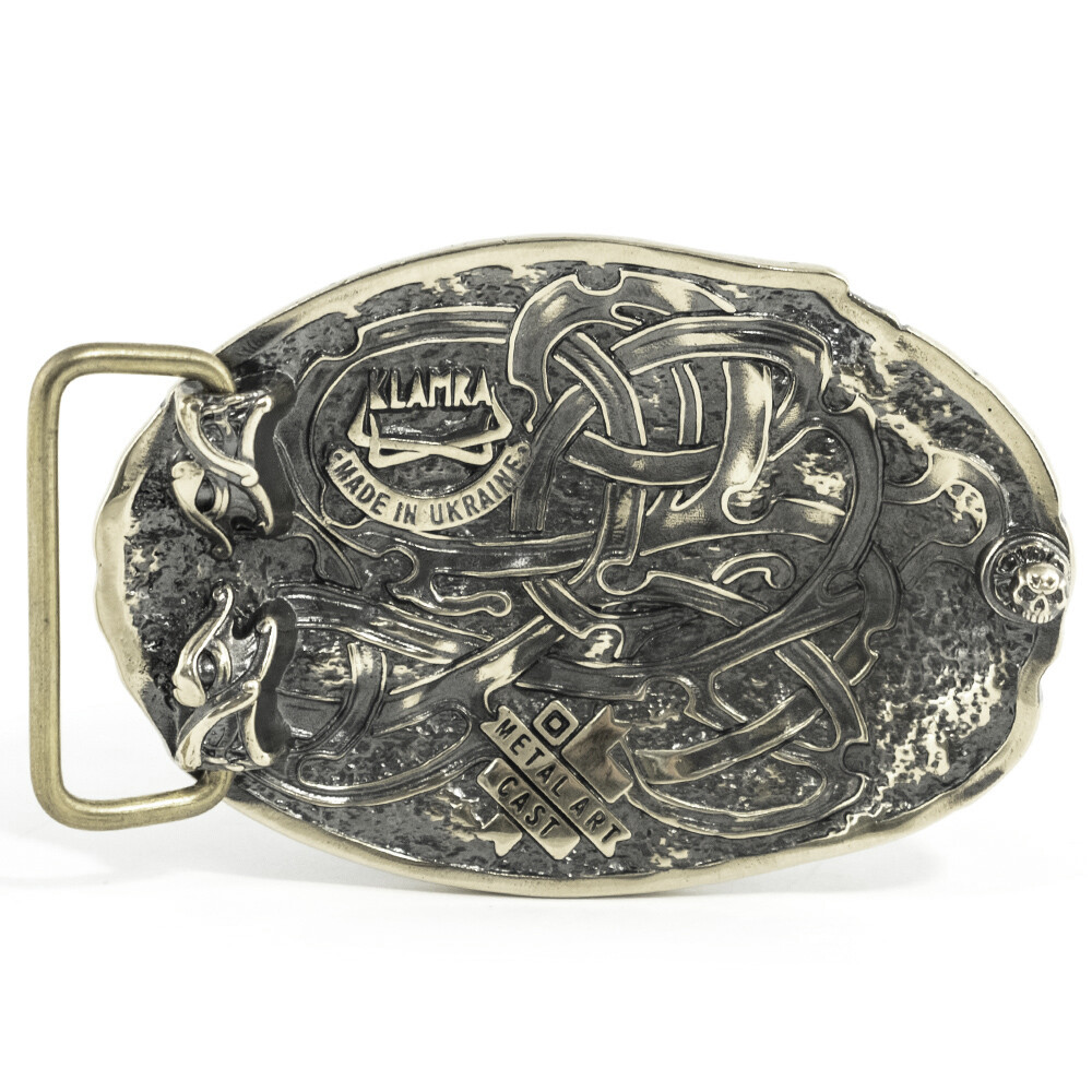 Viking warship Drakkar german silver buckle, Scandinavian Nordic Celtic warrior