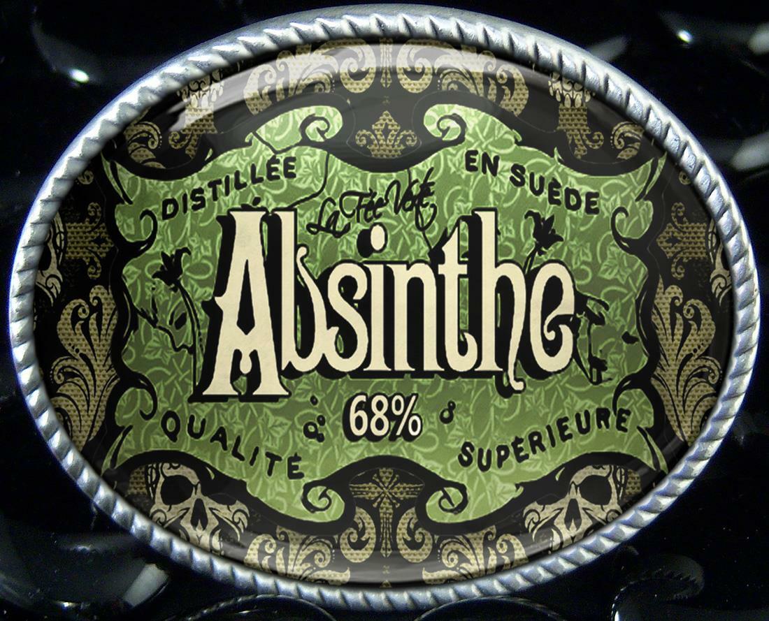 Victorian Belt Buckle – Vintage Absinthe Handmade Oval Buckle – 431