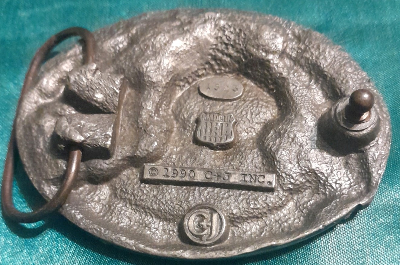 Welder buckle. Made In USA Wider belt, Solid Pewter