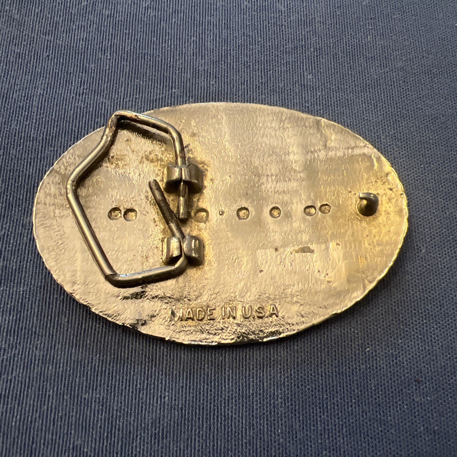 western belt buckle, Silver plated Made In USA 3 1/2” X 2 1/2”