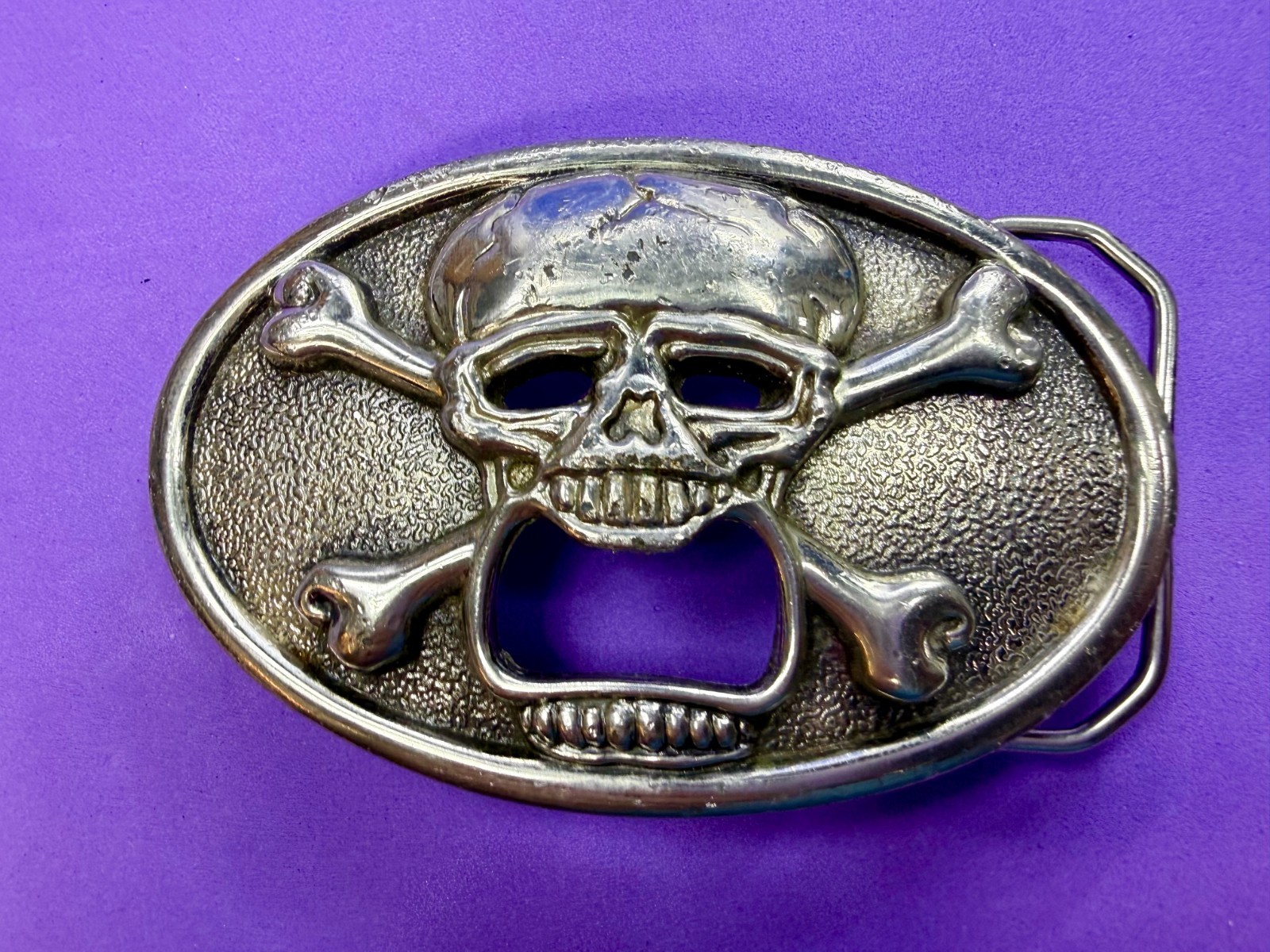Creepy Skull Cross Bones Cosplay Gothic Punk Belt Buckle with Bottle Opener
