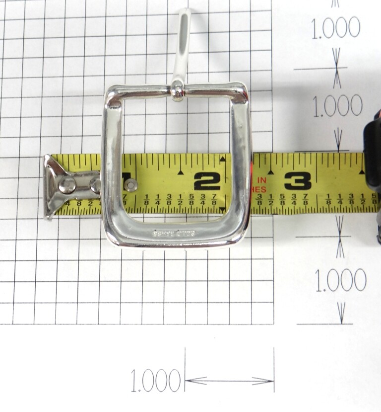 Solid Brass Silver Colored Belt Buckle – Square – New – Fits 1.2&Prime; wide belt