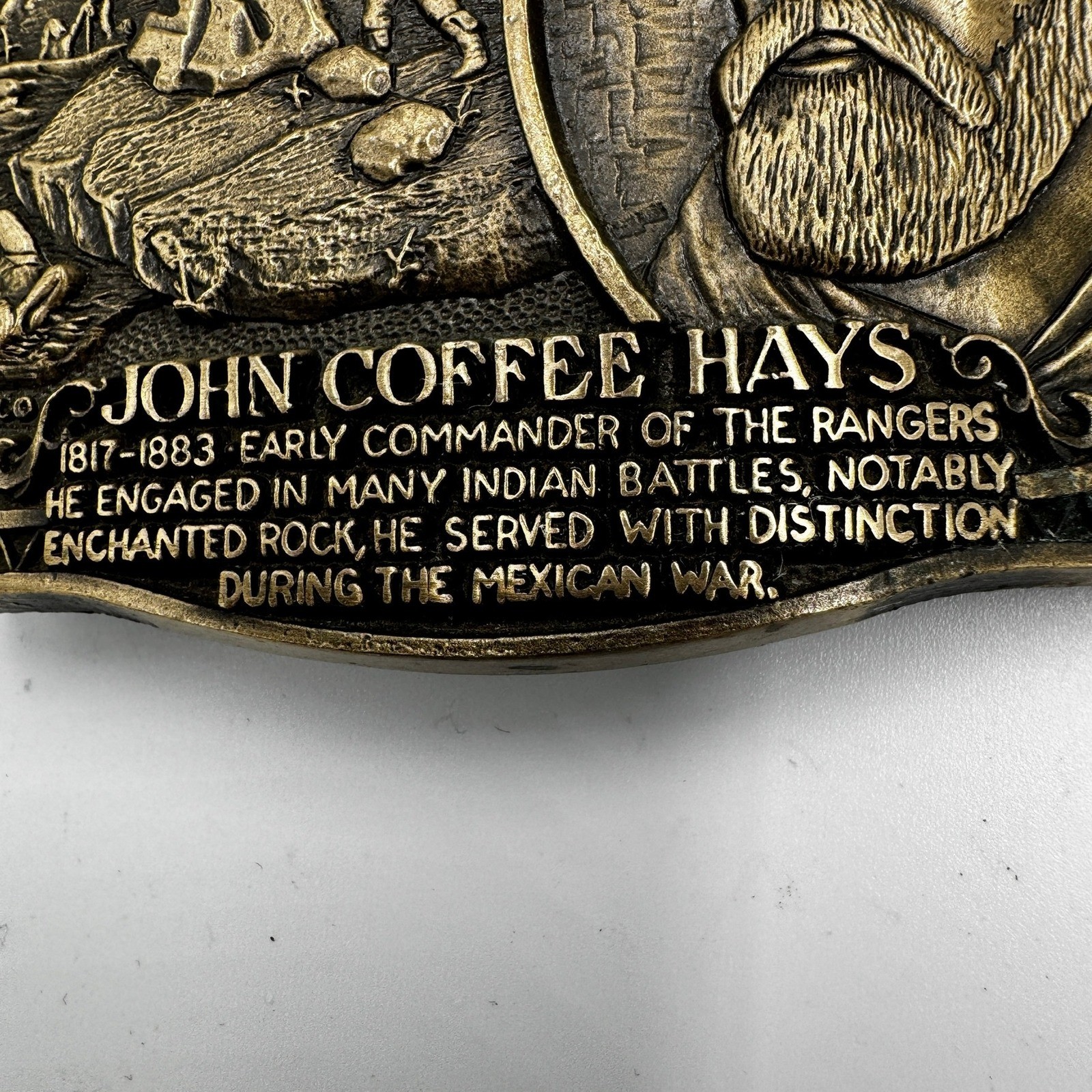 The Texas Ranger Collection John Coffee Hays Solid Brass Belt Buckle Ltd Ed 493