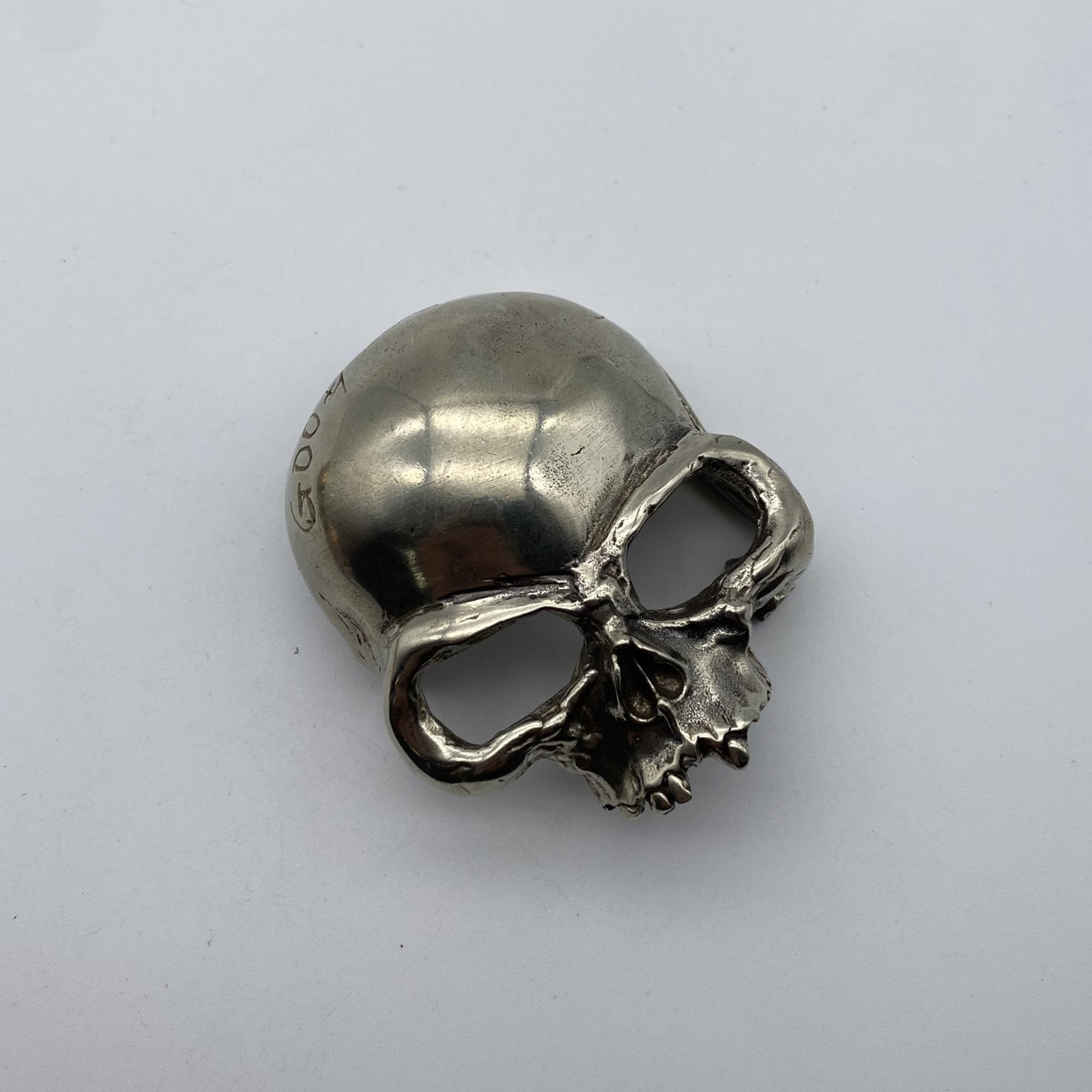 Copper Casted Skull Buckle Handmade Leather Belt DIY Fastener Buckle