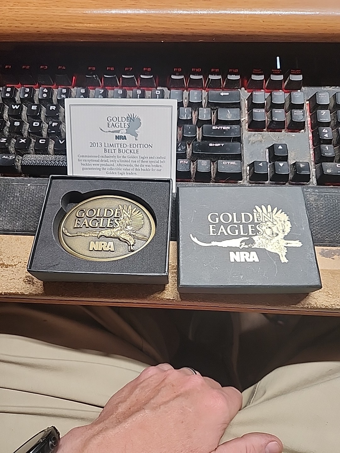 NRA Golden Eagles 2013 Commemorative Belt Buckle NEW