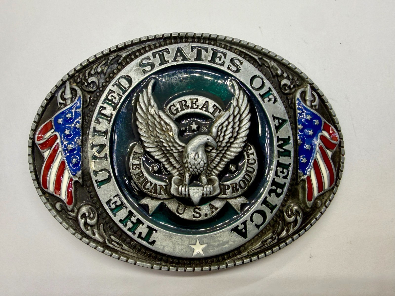 The United States of America Patriots Eagle US Flag Emblem Belt Buckle