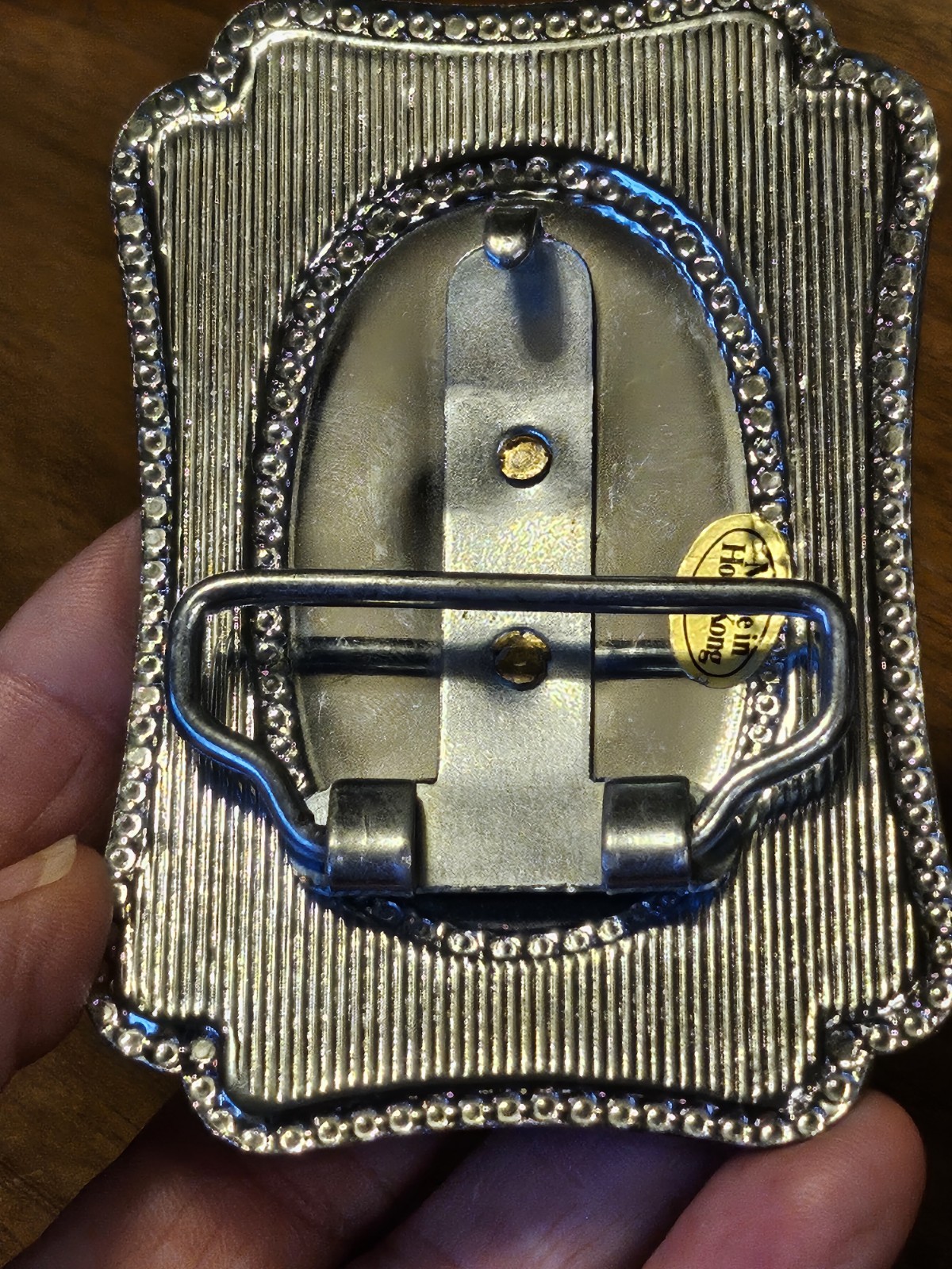 Vintage Western Cowboy Rodeo Horse Rope Border Silver Plated / Brass Belt Buckle