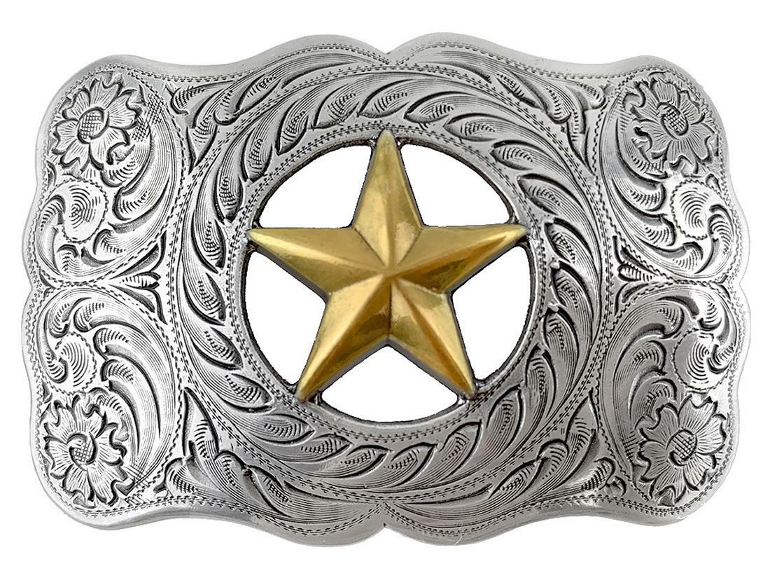 Western Texas Gold Star Western Ranger Belt Buckle