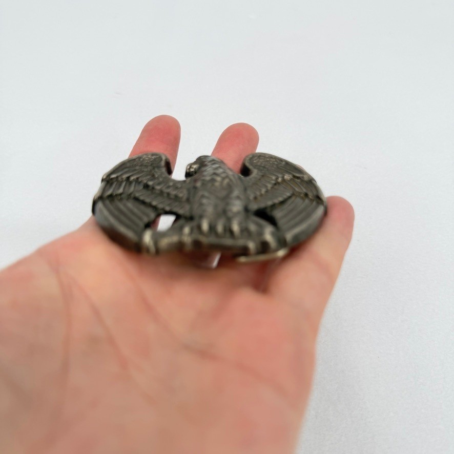 Avon Vintage Belt Buckle American Eagle Bird Western Biker Silver Federal Style