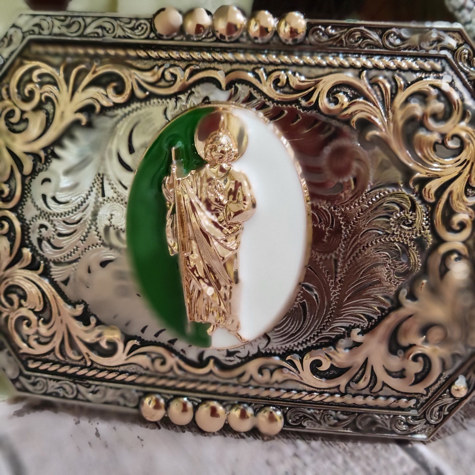 Saint jude San Judas Western belt Buckle Rose Gold Silver Heavy Zinc Alloy