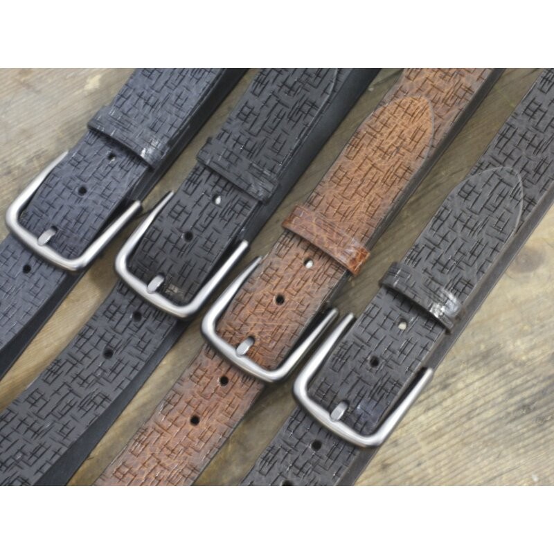 Rectangular 4cm Pin Buckle Jet Hematite for 35-40mm Interchangeable Belts