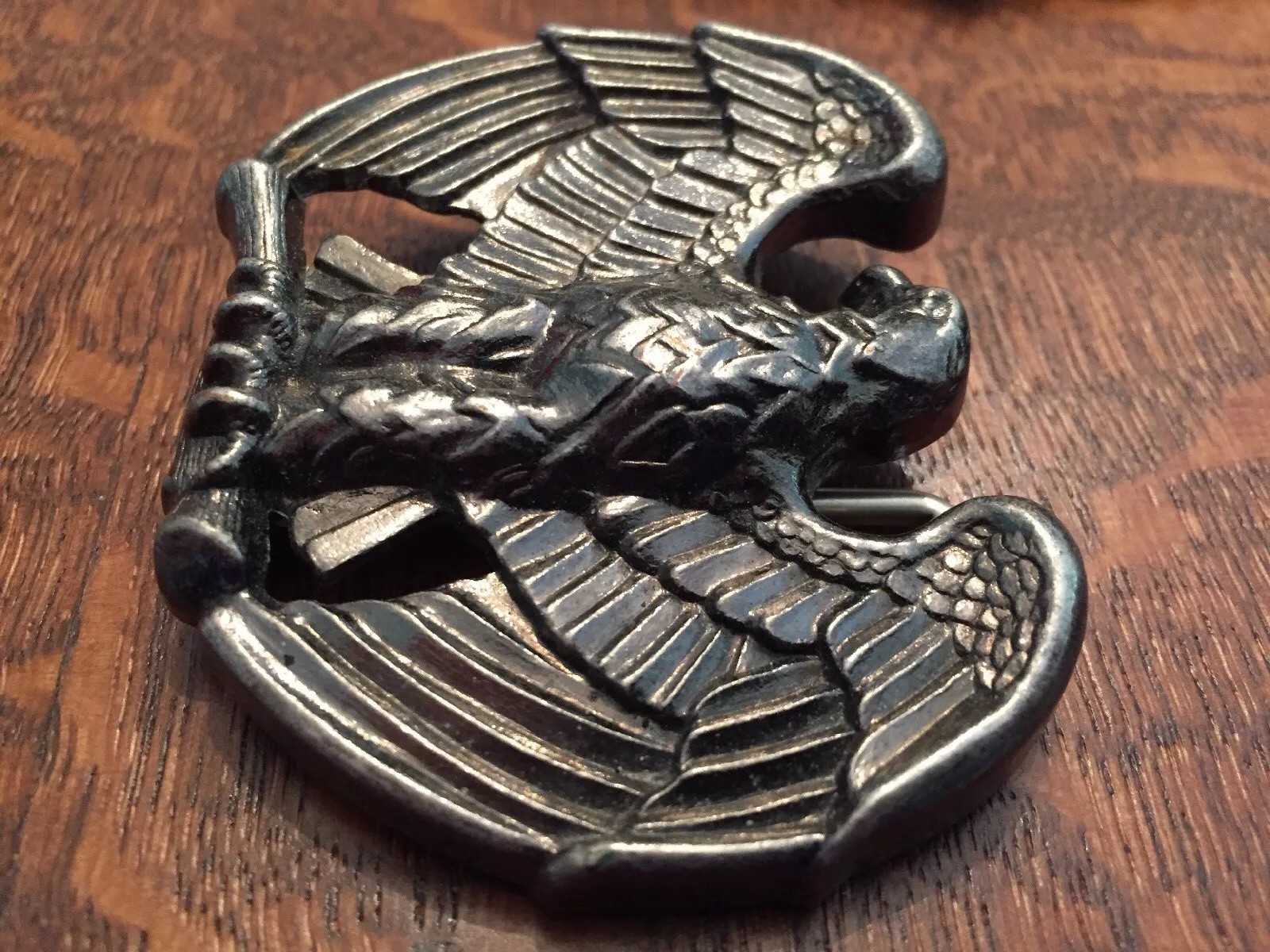 Vintage 80s AVON Perched Eagle Thick Metal Belt Buckle