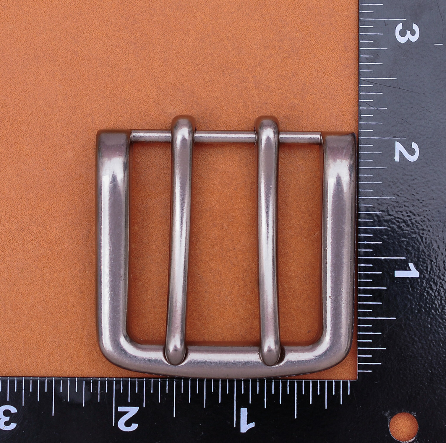 Men Heavy Double Tongue Pin Prong DIY Belt Buckle Fits 39MM Belt Straps Silver