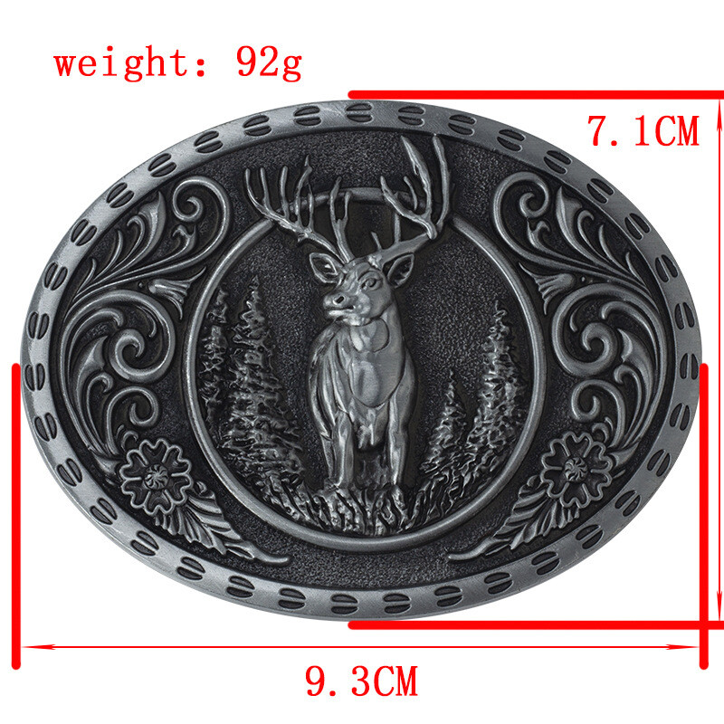 Deer leather buckle Western cowboy motorcycle riding belt buckle