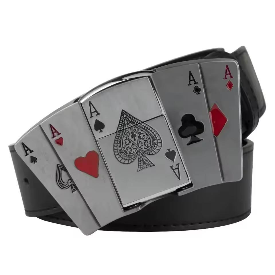 Men&rsquo;s Metal Belt Buckle Lighter – Refillable Novelty Outdoor Accessory