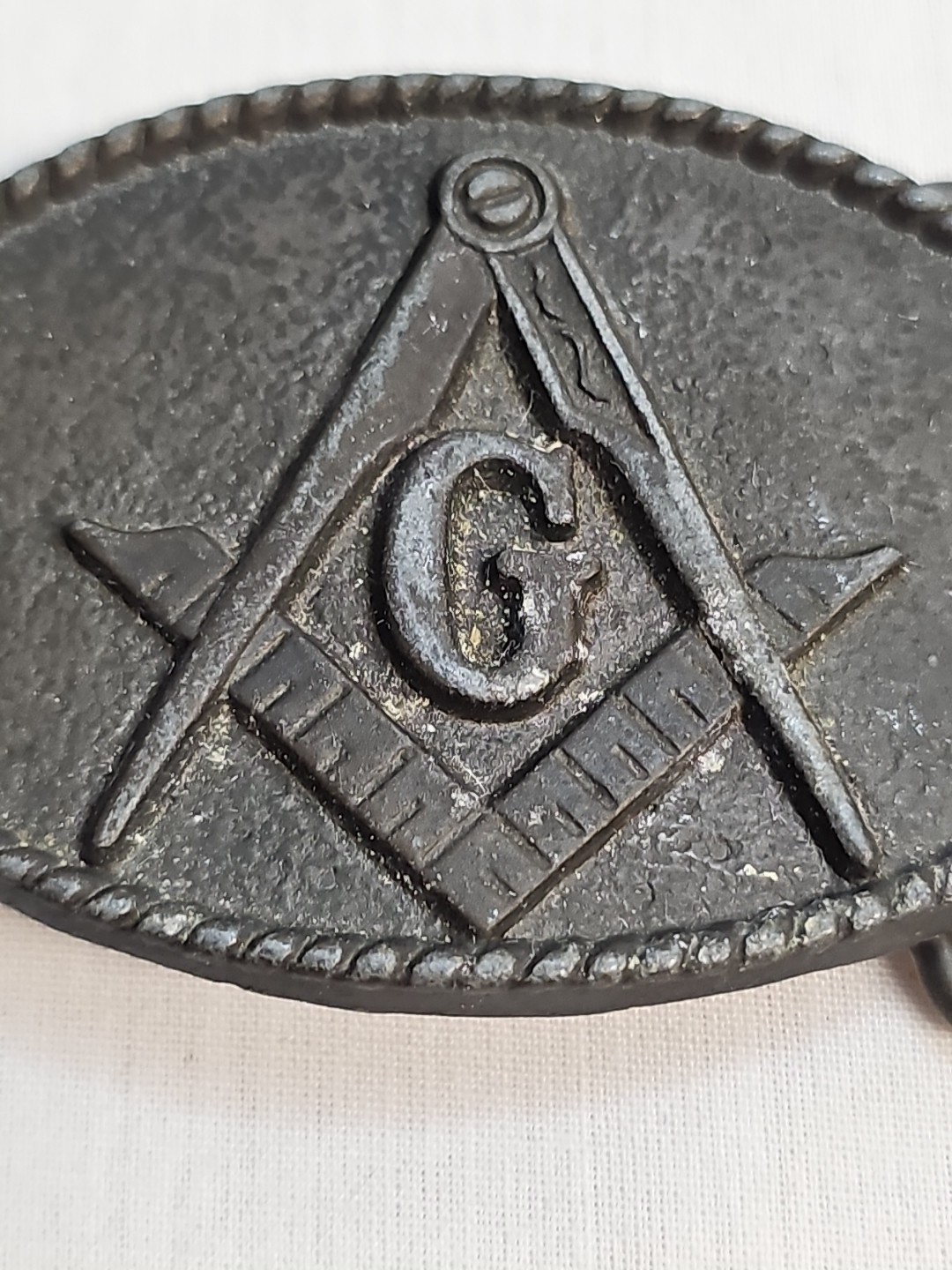 Vintage Masonic Masons BTS Brass Belt Buckle