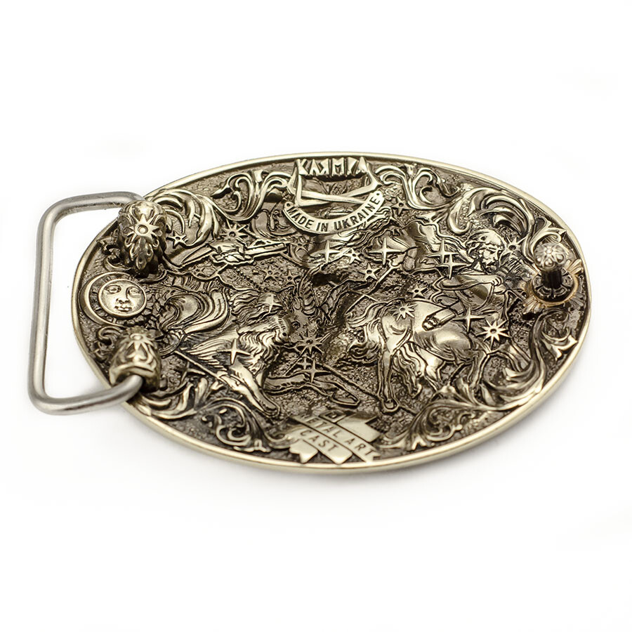 Virgo german silver buckle, Virgin Horoscope Astrological Zodiac Sign buckle