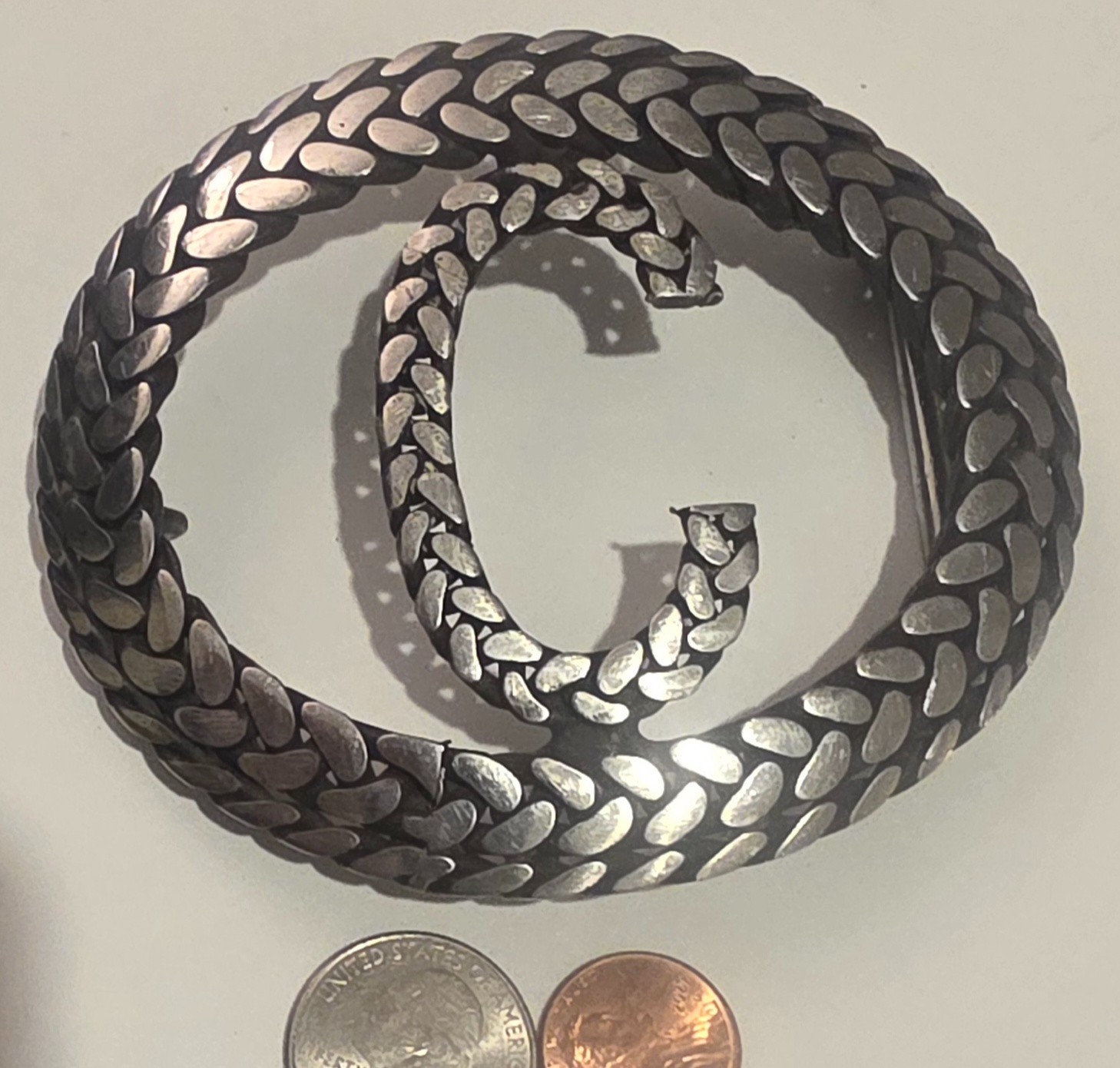 Vintage Metal Belt Buckle, Big Size, Nice Letter C, Initial C, Nice Western