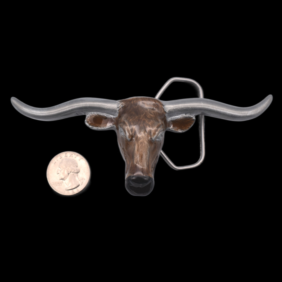Longhorn Bull 3D Belt Buckle