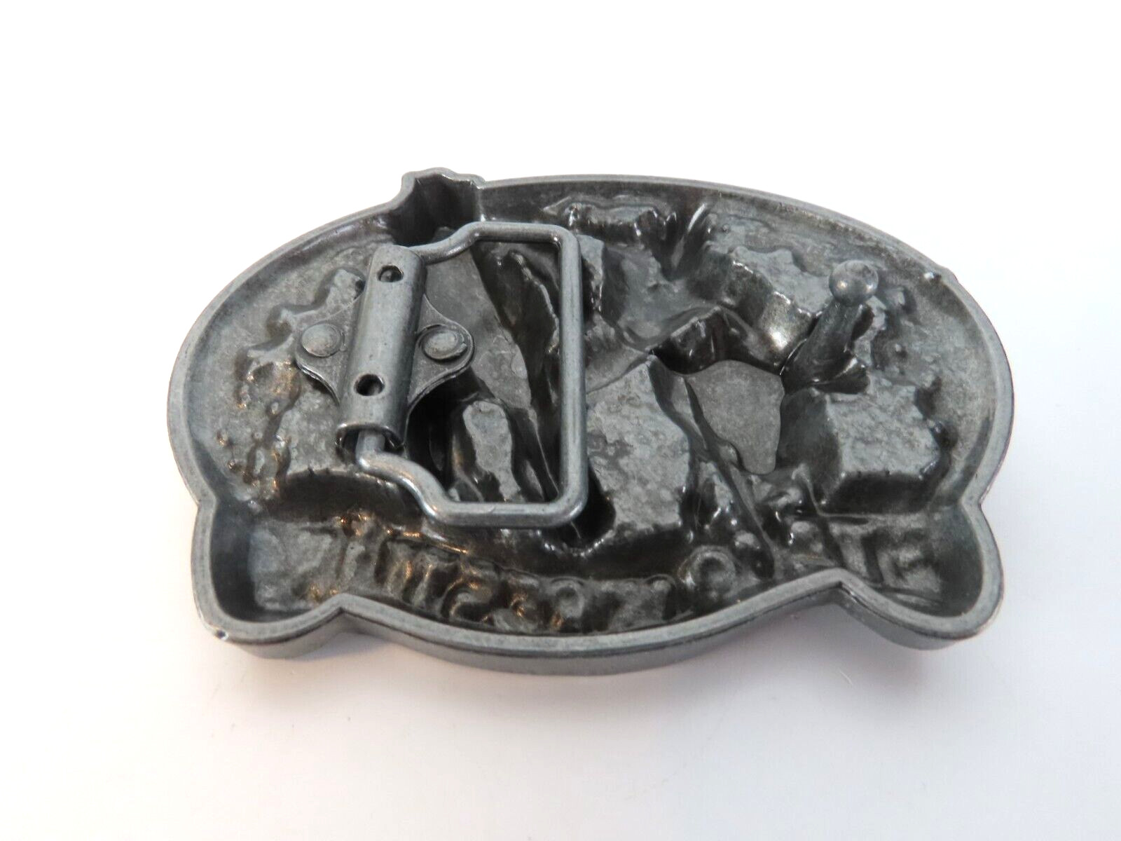 New Steer Wrestling Cowboy Rodeo Enamel Metal Belt Buckle in Package