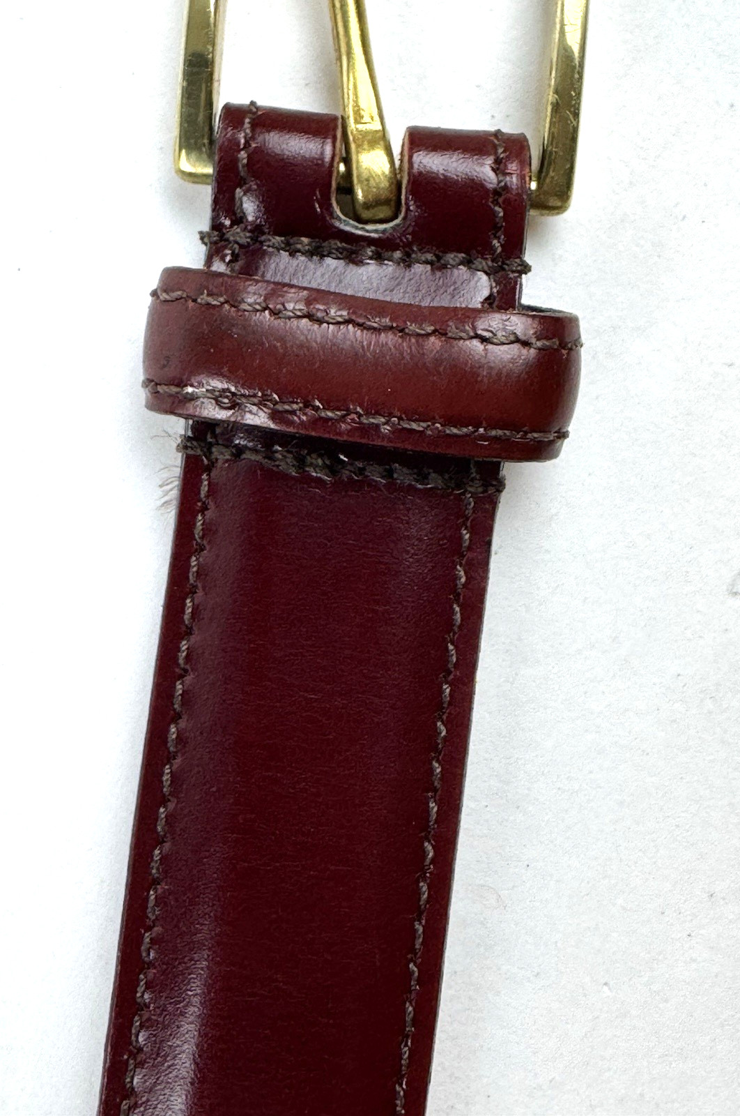 Dooney & Bourke Belt Mens Size 36 Dark Brown Calf Leather Brass Buckle 9121