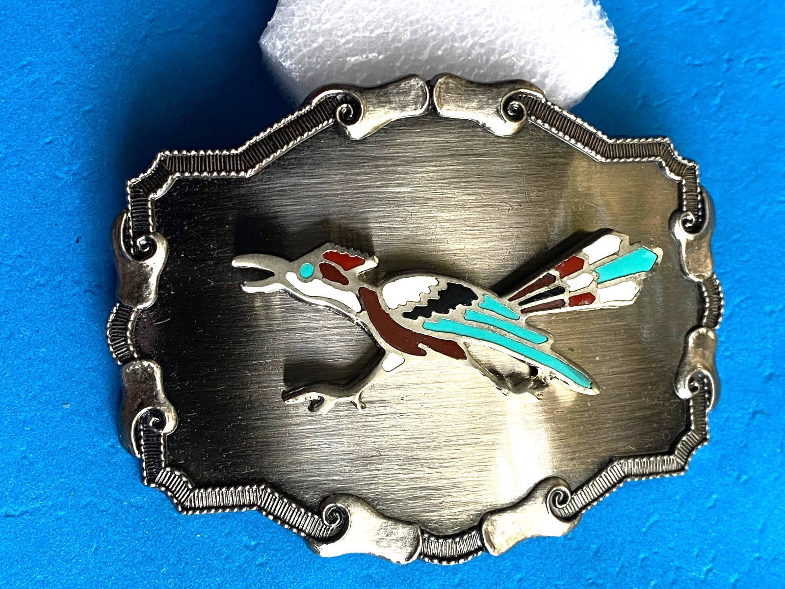 Vintage Native American Indian Style Road Runner Belt Buckle