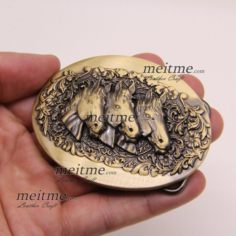 1 1/2 Belt Buckle Brass for men Vintage Works Buckles Pin Hippie Western DIY Lot