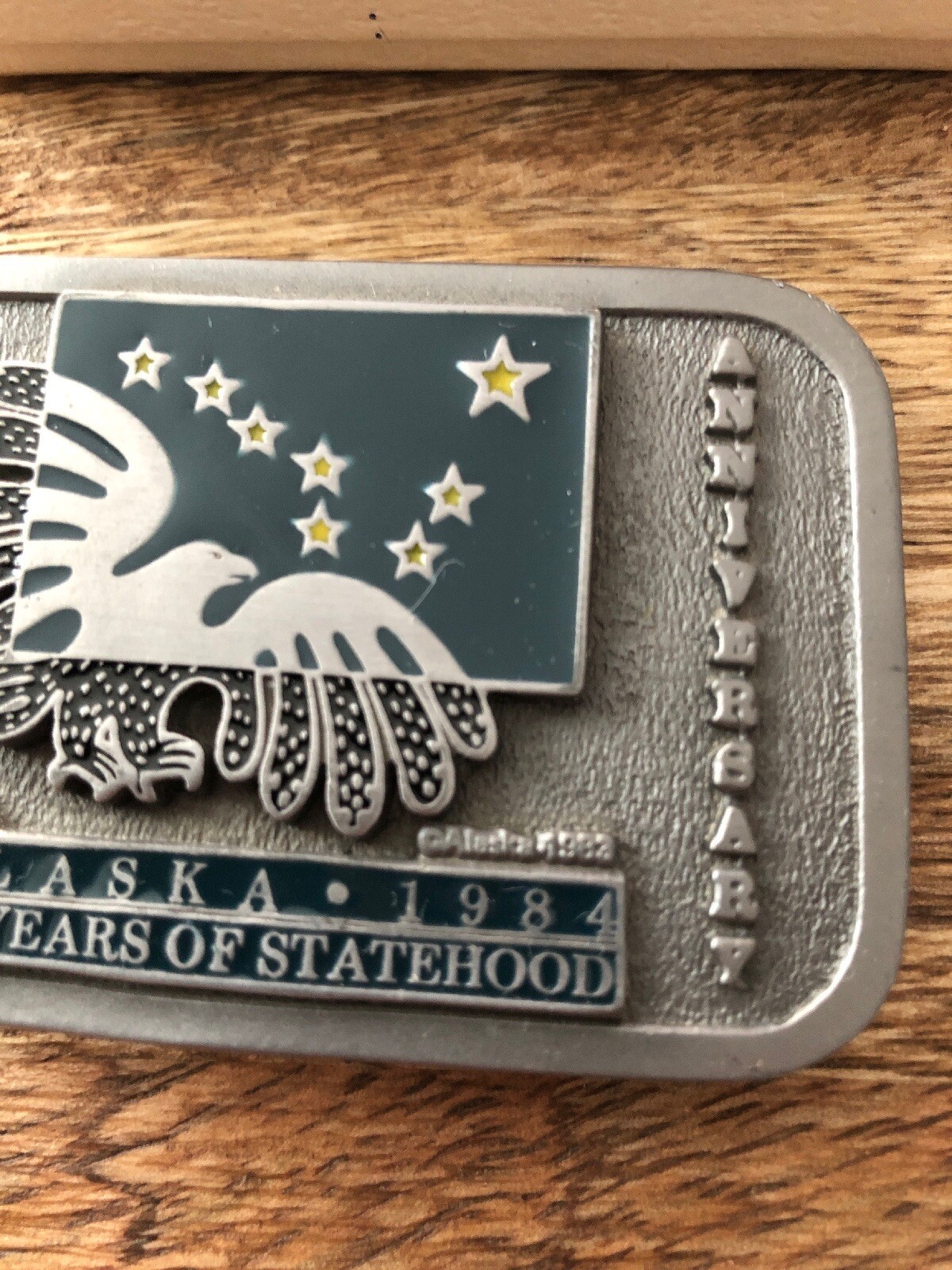 Alaska Silver Anniversary Belt Buckle Metal Limited Edition Rare 25 Years Euc