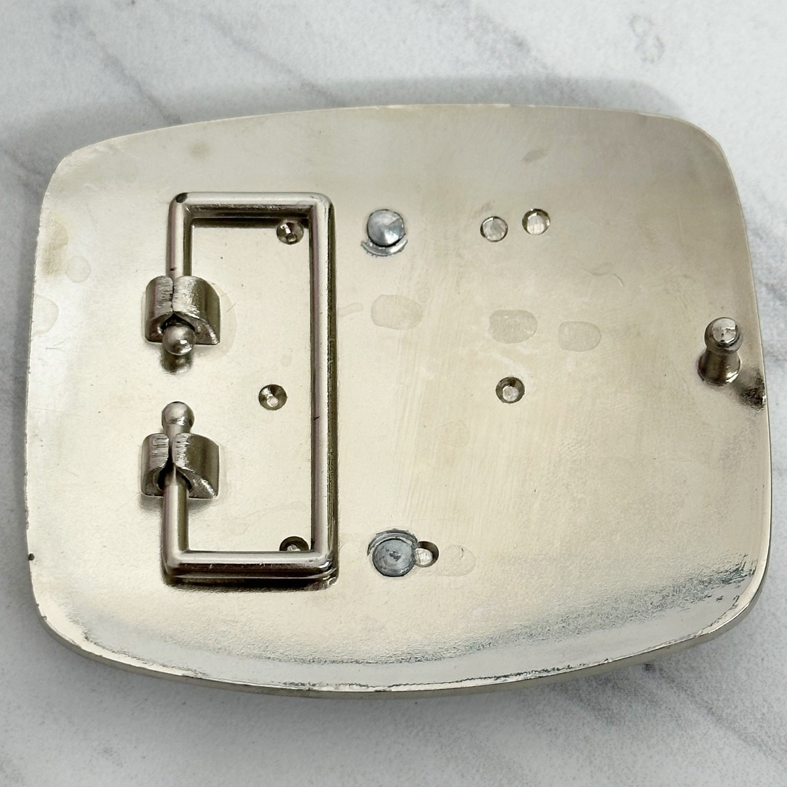 Rhinestone Studded O Letter Initial Monogram Silver Tone Belt Buckle