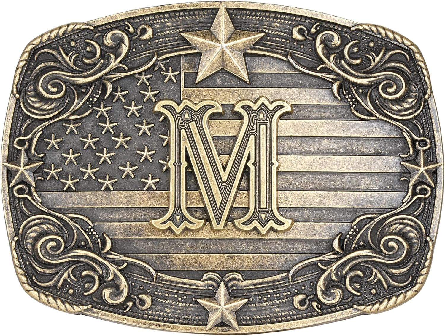 Western Belt Buckle for Men Women Initial Letter a to Z Cowboy Belt Buckle Texas