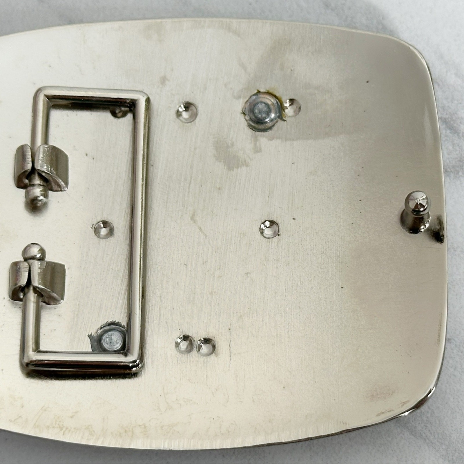 Rhinestone Studded N Letter Initial Monogram Silver Tone Belt Buckle