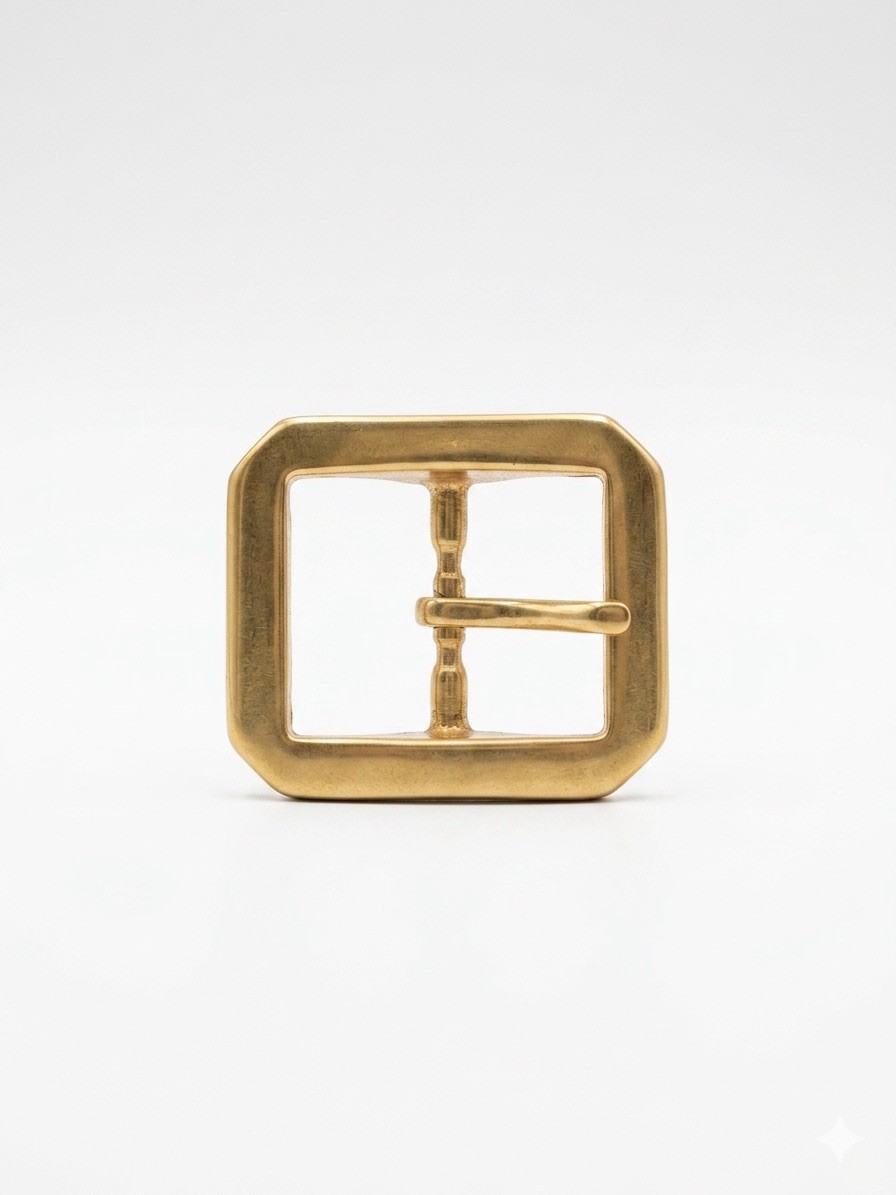 Solid Brass Belt Buckle Replacement Square Heavy Duty Classic Casual Custom
