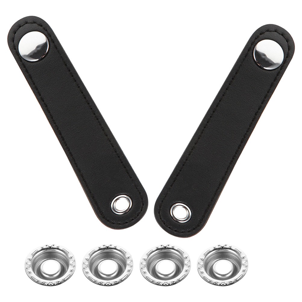 2Pcs Reusable Double Layer Accordion Bellows Buckle Straps Black for Instruments