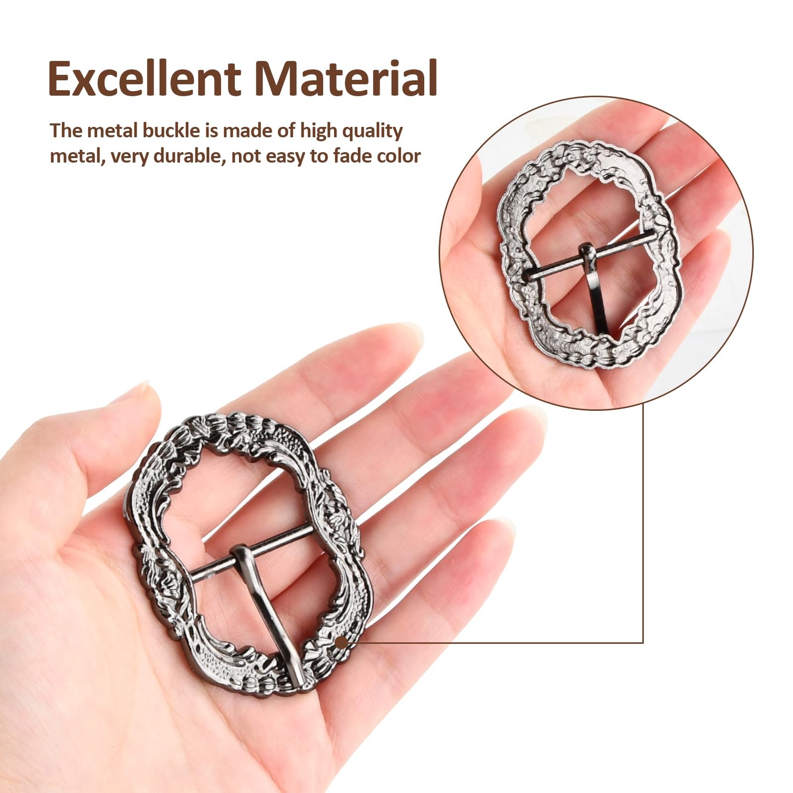 4 Piece Costume Belt Buckles Set for Men Women, Diameter 30mm Retr…
