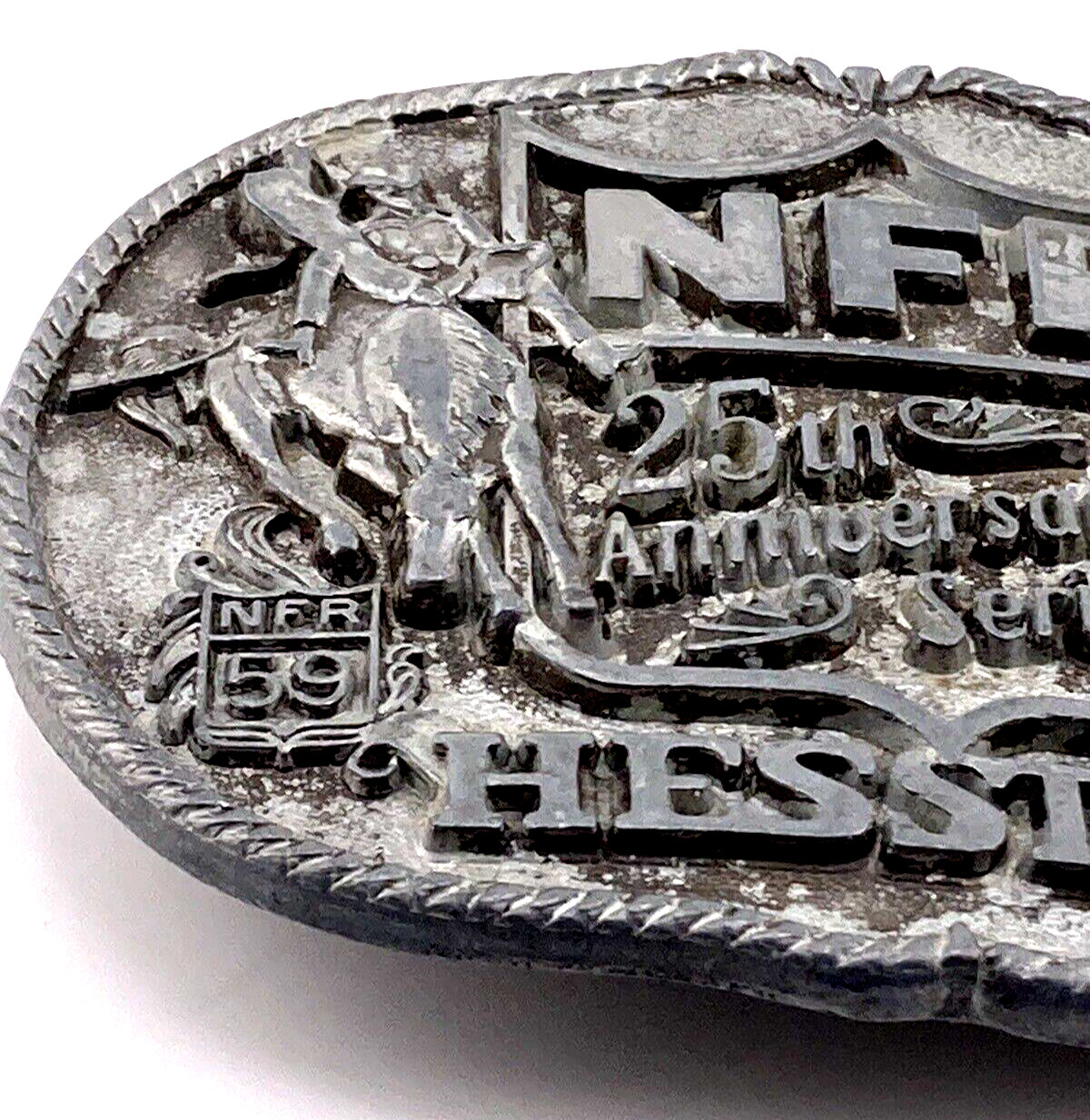 Hesston Collectors Belt Buckle 25th Anniversary National Finals Rodeo 1983